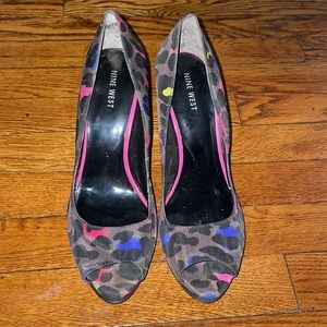 Leopard Nine West heels